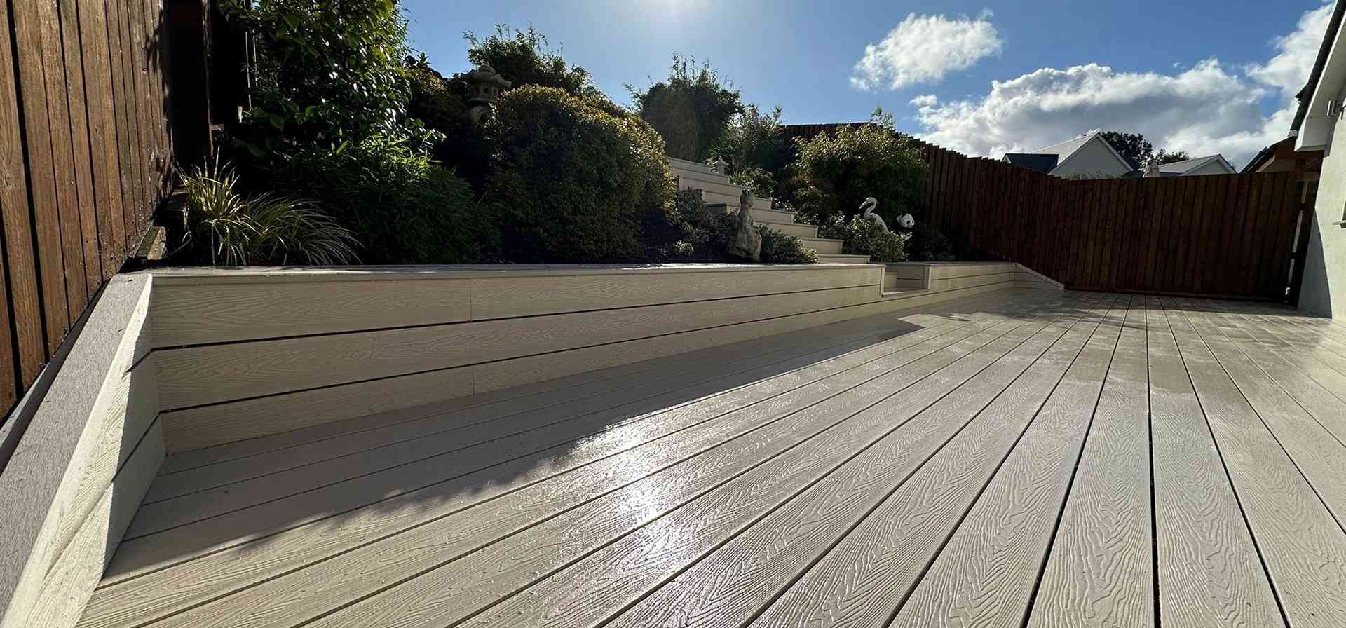 Composite decking header